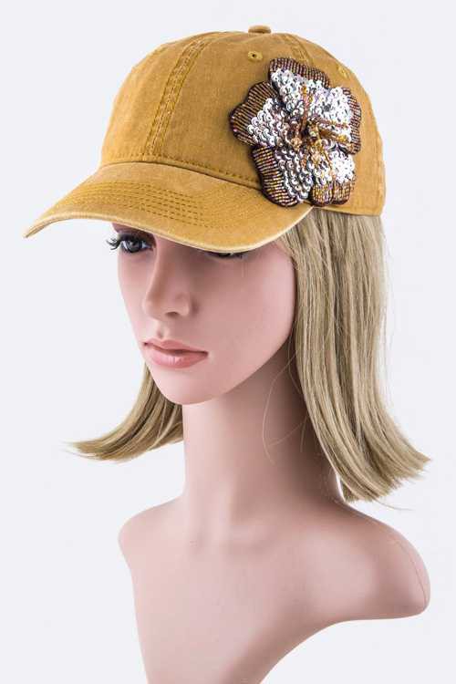 Sequins Flower Cap