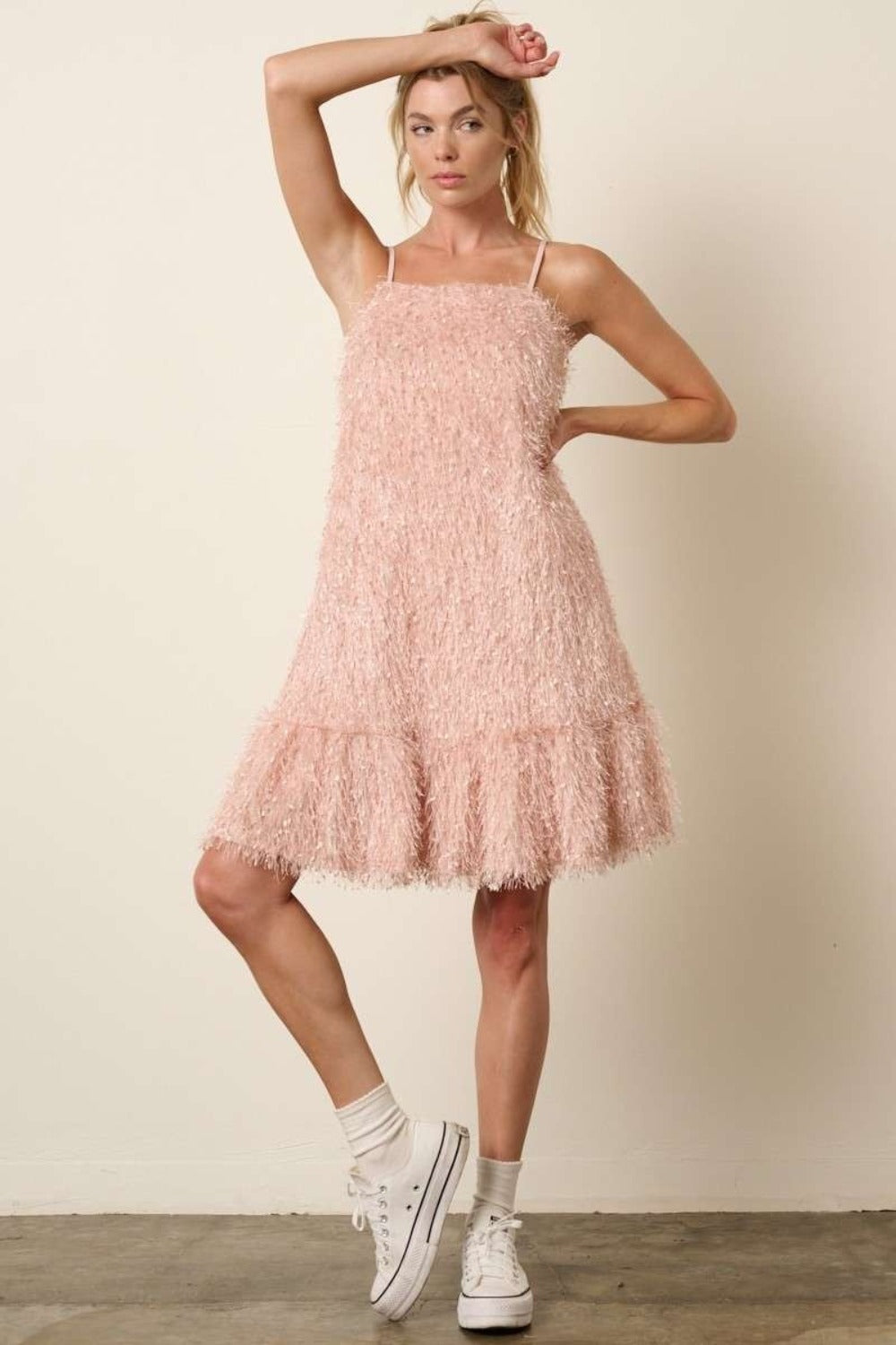 Alyah Feather Dress (Blush)