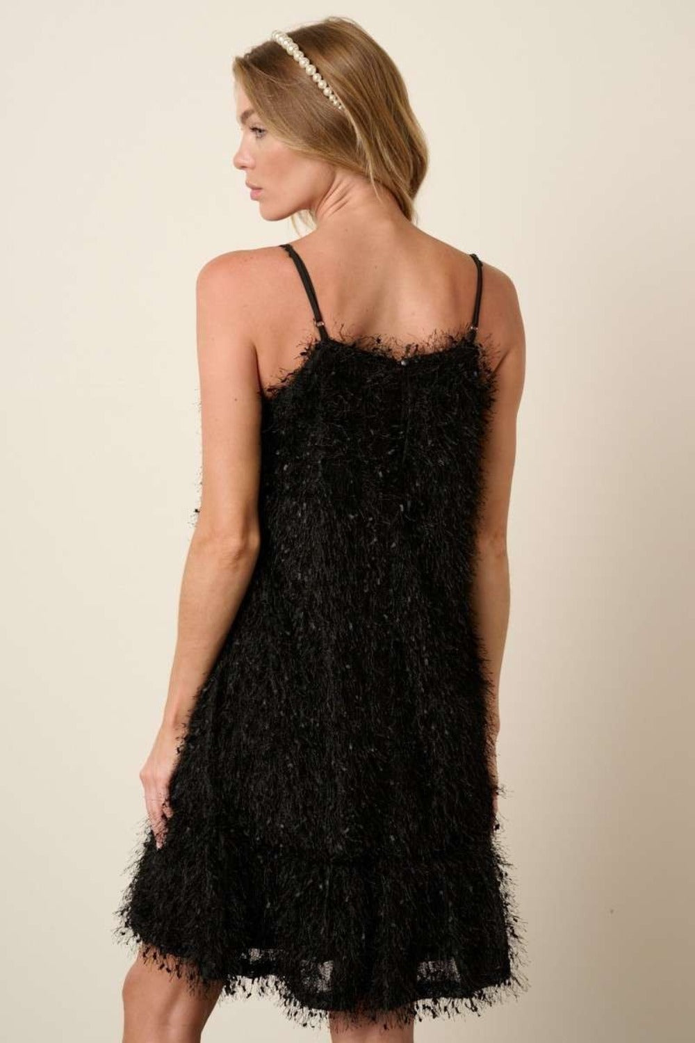 Alyah Feather Dress (Black)