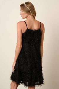 Alyah Feather Dress (Black)