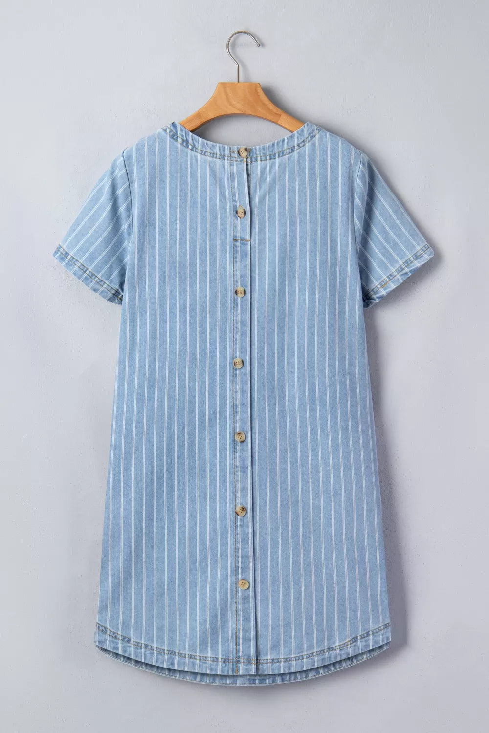 chambray blue short sleeve gloria day dress Gloria Dress – Diosas Boutique