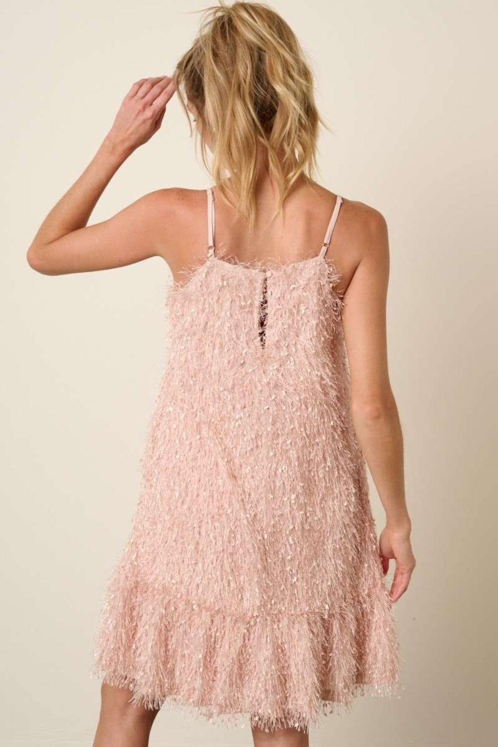 Alyah Feather Dress (Blush)
