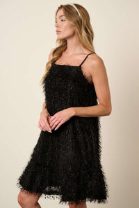 Alyah Feather Dress (Black)