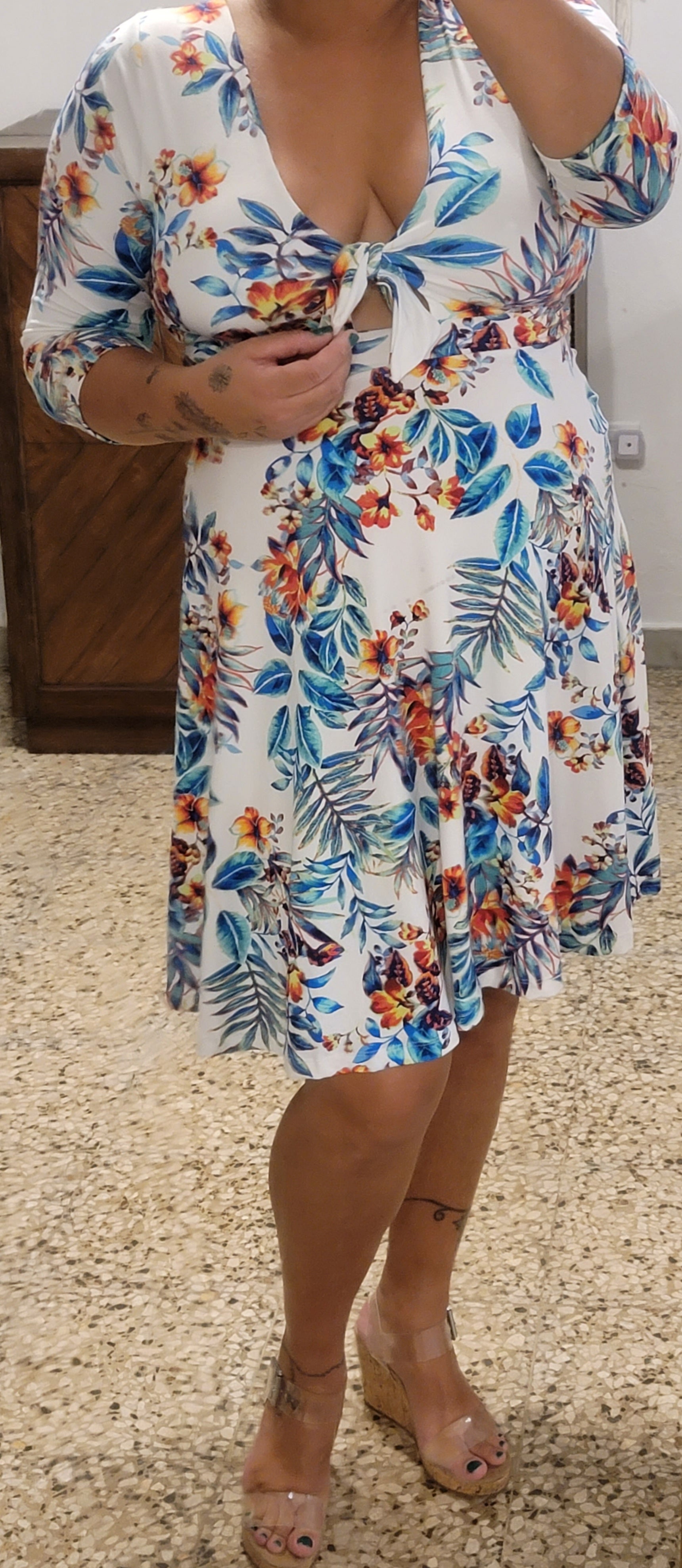 White Multi Short Dress by Pia