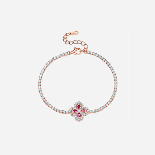 Ruby Flower Shape Bracelet