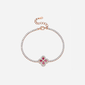 Ruby Flower Shape Bracelet
