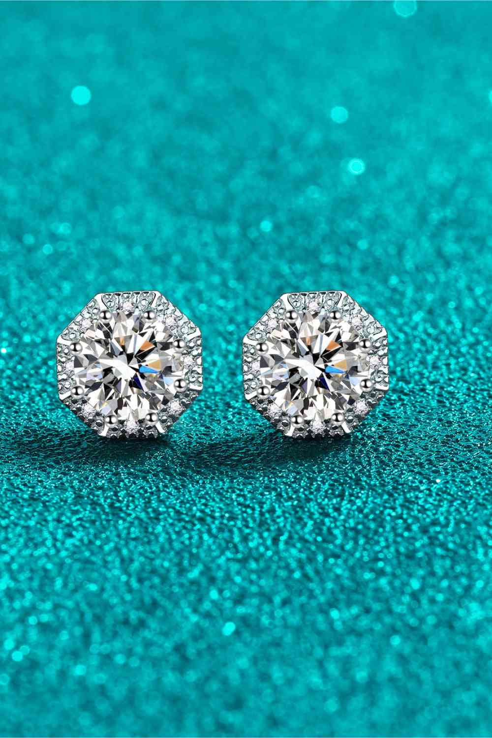 2 Carat Moissanite 925 Silver Stud Earrings