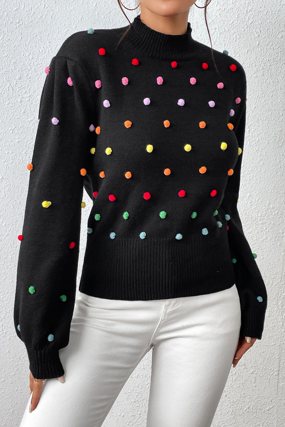Pom-Pom Pullover Sweater