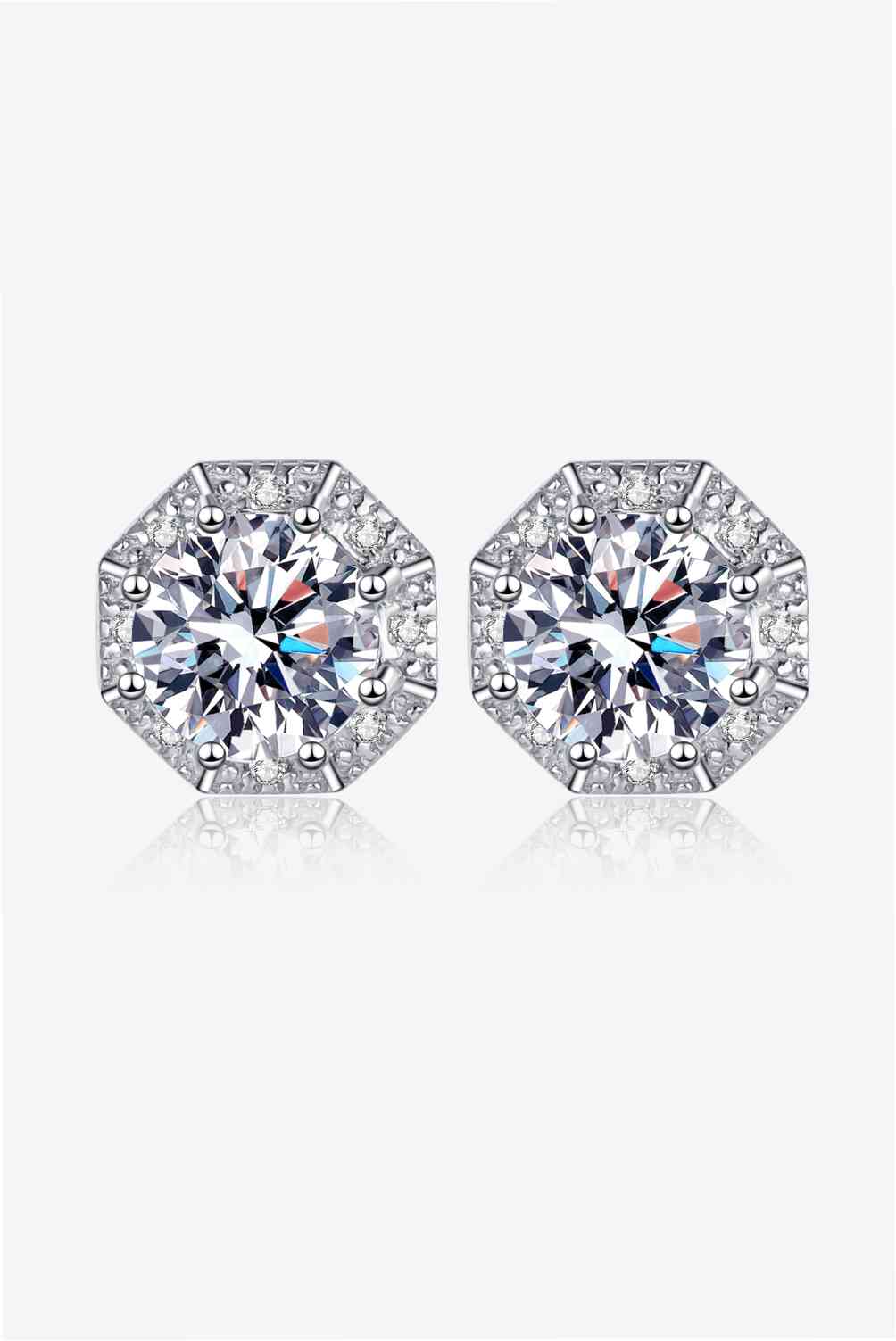 2 Carat Moissanite 925 Silver Stud Earrings