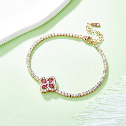 Ruby Flower Shape Bracelet