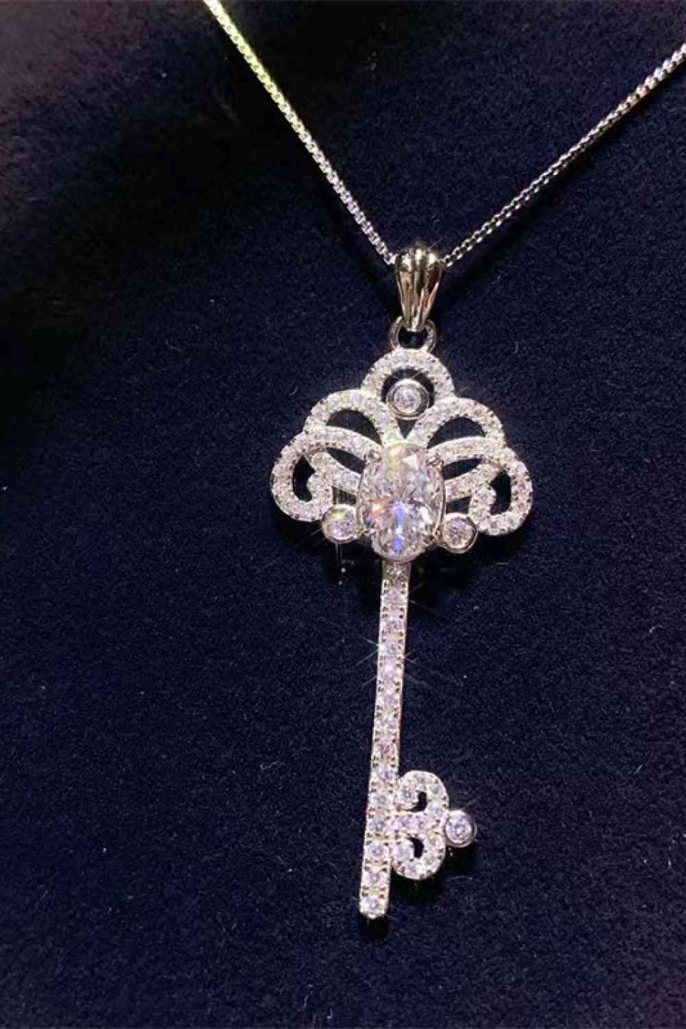 1 Carat Moissanite Key Necklace